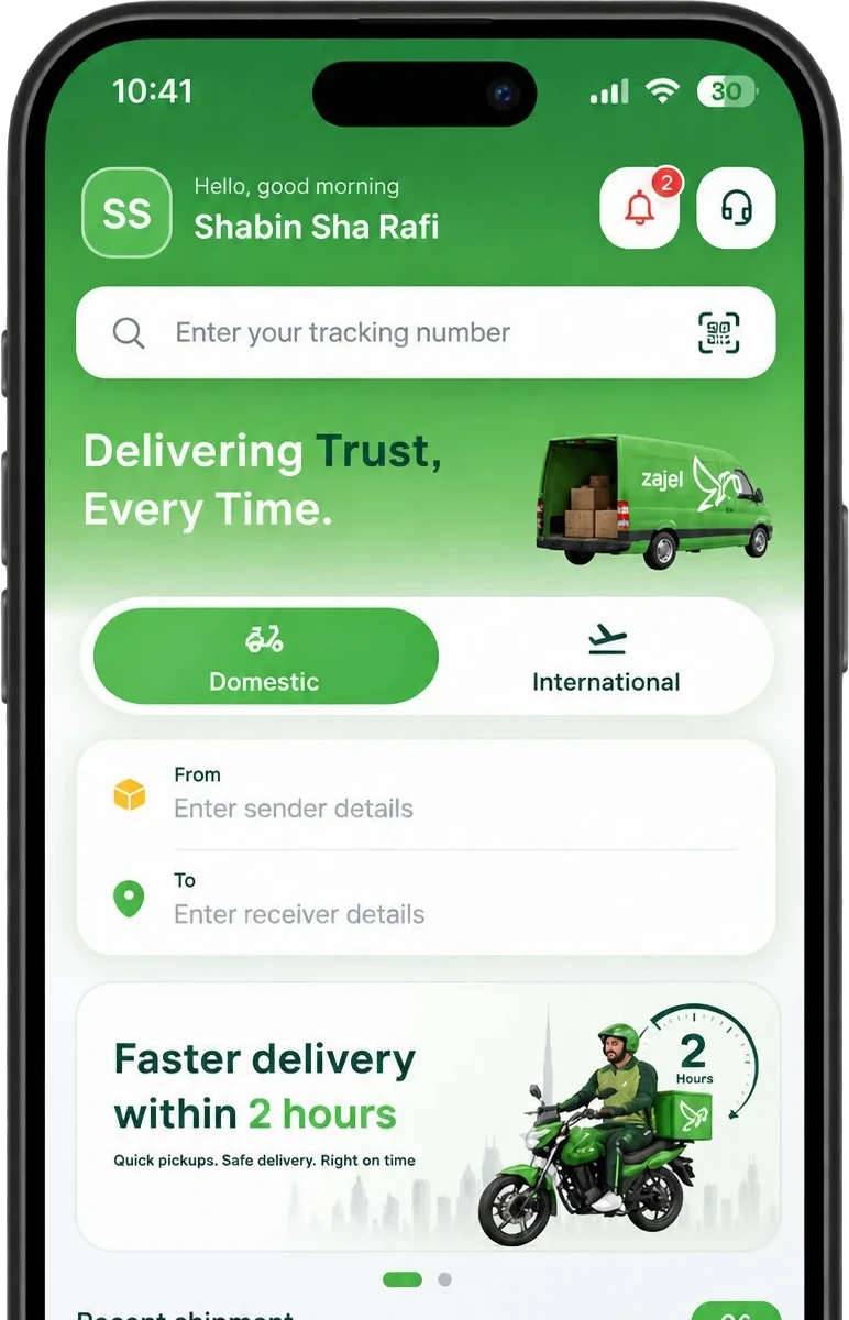 ZAJEL app preview mobile